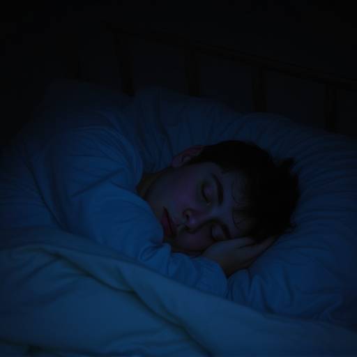 A person peacefully sleeping in a dark, quiet room, representing the Sleep Health category