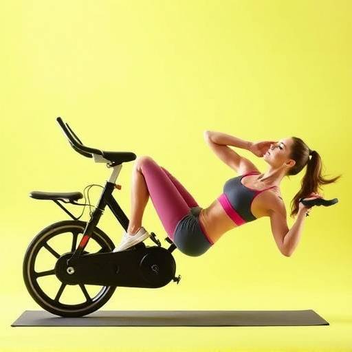 Person doing bicycle crunches, engaging their core muscles