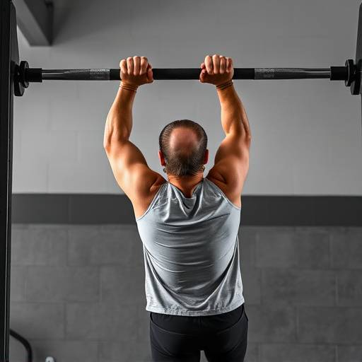 Person doing pull-ups on a pull-up bar